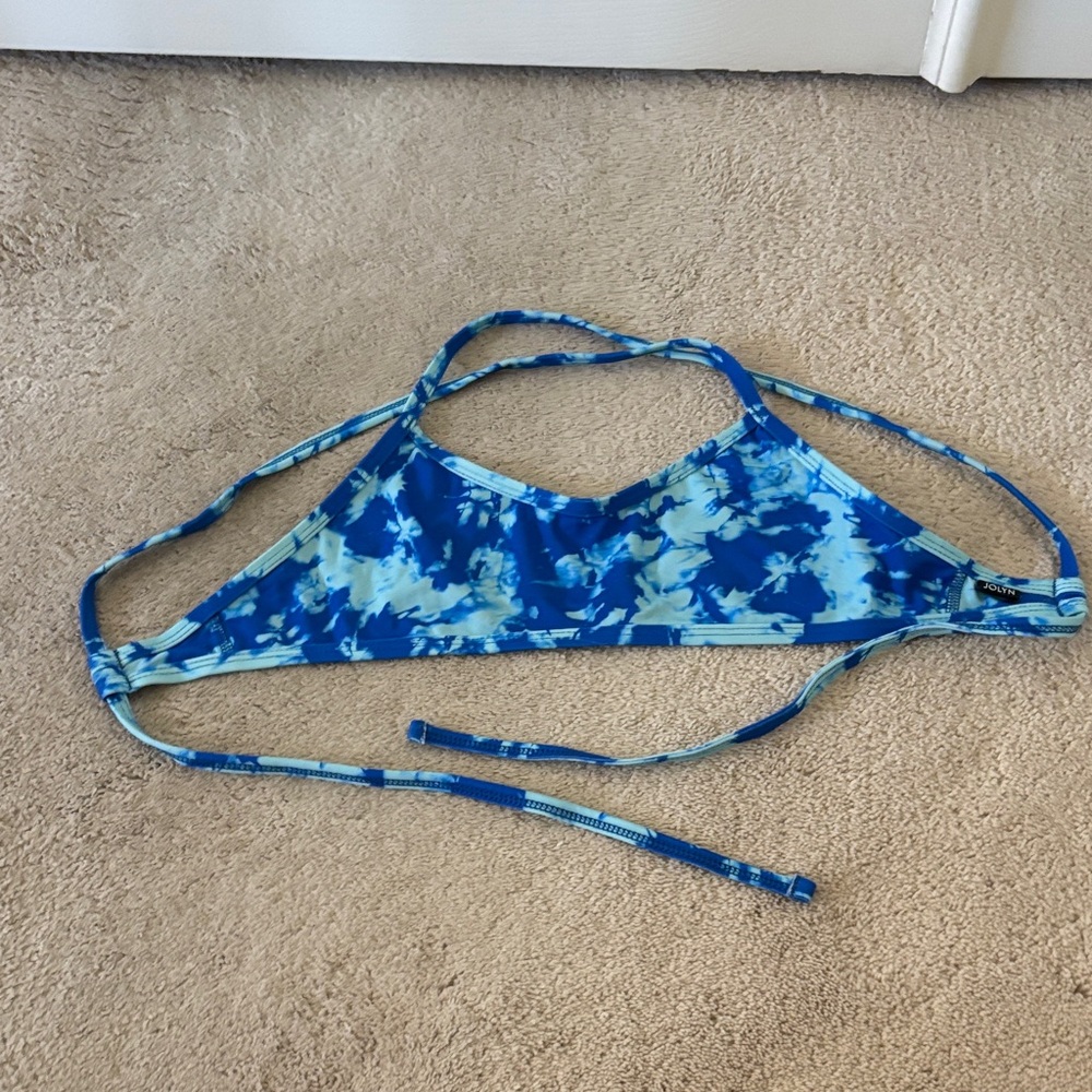 Jolyn Clothing Blue and White Bikini Top